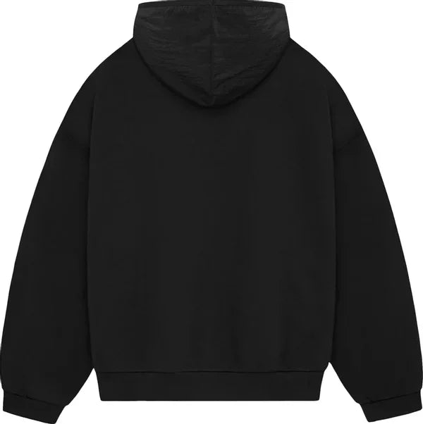 Pullover Nylon Fleece Hoodie Jet Black/Jet Black