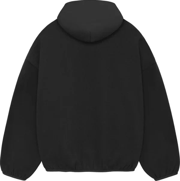 Pullover Nylon Fleece Hoodie Heather Black